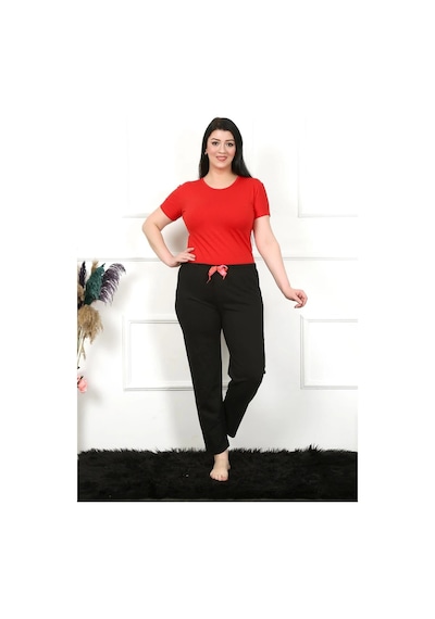 Mtm My The Mall Kadın Pamuklu Büyük Beden Alt Pijama Siyah Siyah