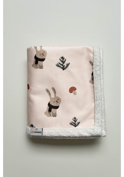 Fluffy Bebek Battaniyesi 70x100 Cm Tavşan Desen Çok Renkli