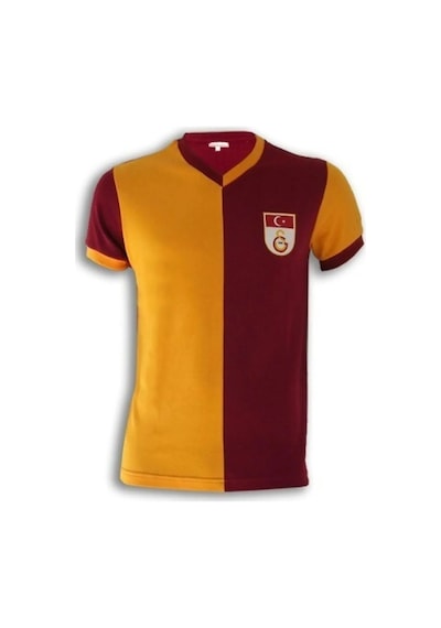 Gsstore Galatasaray Nostalji Lisanslı Sarı-Kırmızı Metin Oktay  T-shirt-Forma Kadın Erkek Çocuk Sarı - Kırmızı