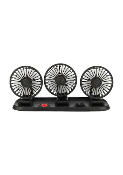Parcbeny 26291 Fan40 12 Volt Dc Çakmaklıklı Mini 3'lü Plastik Araç Fanı 3' Lü Fan