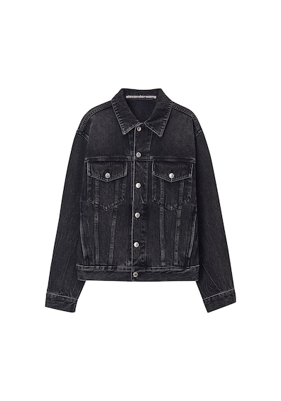 T By Alexander Wang Oversize Trucker Ceket Koyu Gri