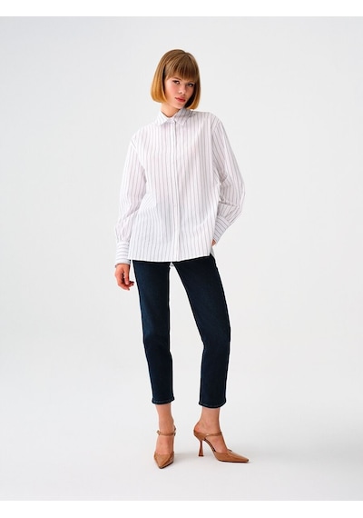 LOFT Loose Fit Kadın Gömlek U.kol Lf2037096 Q1.v1 Beyaz