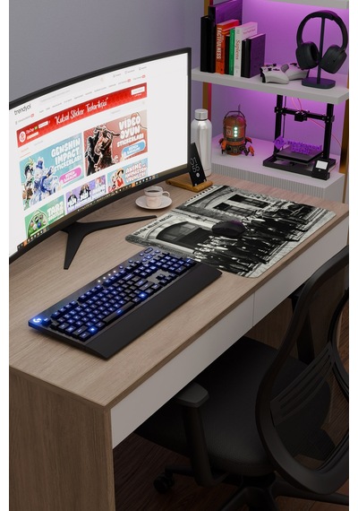 Mustafa Kemal Atatürk V1 48x40 Xl Gaming Kauçuk Kaymaz Taban Mouse Pad Fare Altlığı
