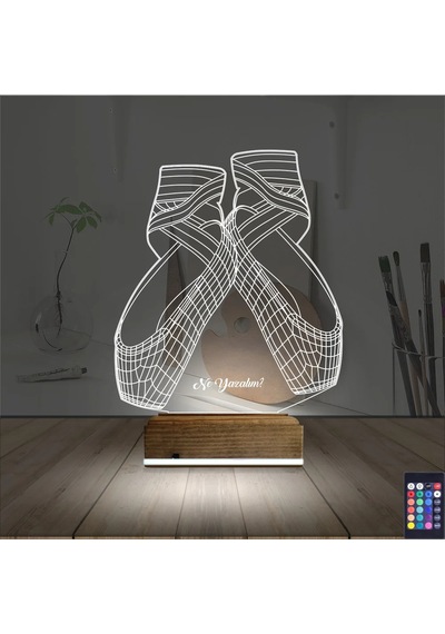 Luvivia Balerin Bale Ayakkabısı Kişiye Özel 3d Lamba - Masa Gece Lambası Şeffaf