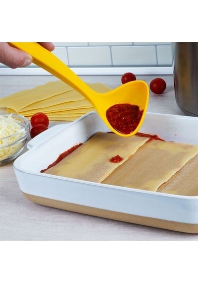 Lurch - Platin Silikon Sos Kepçesi 28 Cm Sarı - Yanmaz, Yapışmaz, Bükülmez, Çizmez, Tat Ve Koku Bırakmaz - 240055
