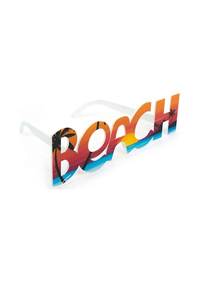 Hubrendy Cer Beach Yazılı Parti Gözlüğü Yaza Merhaba Hawaii Show Gözlüğü 19x6 Cm