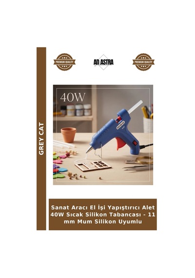 Sanat Aracı El İşi Yapıştırıcı Alet 40w Sıcak Silikon Tabancası - 11 Mm Mum Silikon Uyumlu