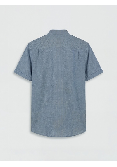 Lcwaıkıkı Classic Lacivert Regular Fit Erkek Keten Görünümlü Gömlek