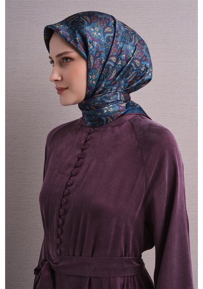 Armine Sura İpek Eşarp 2026-2027 - Sonbahar Kış-asm9609 Lacivert-indigo