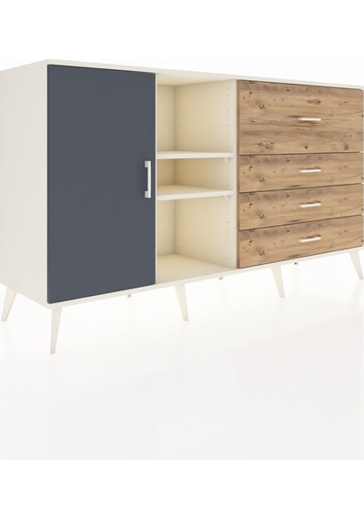 Kronos Konsol 4 Raflı 4 Çekmeceli Tek Kapaklı 176x59x99 Aytaşı-a Aytaşı-antrasit/çam Kronos Konsol 4 Raflı 4 Çekmeceli Tek Kapaklı 176x59x99 Aytaşı-a Aytaşı-antrasit/çam