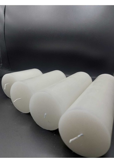 Soya Parafinli Beyaz Çap:7 Cm Boy:10-15-20-25 Cm Silindir Blok Mum 460-470 Saat Yanma Süreli Beyaz Beyaz