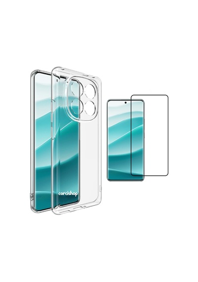 Xiaomi Redmi Note 14 Pro+ Plus Kılıf Kamera Korumalı Kapak + Kavisli Ekran Koruyucu Tam Kaplar Nano