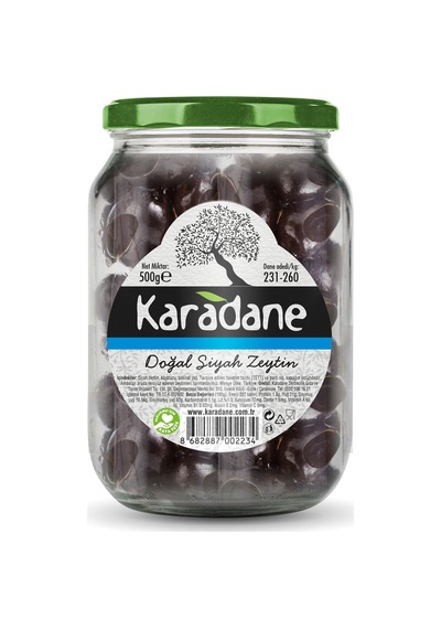 Karadane 231- 260 KB Doğal Siyah Zeytin 500 G