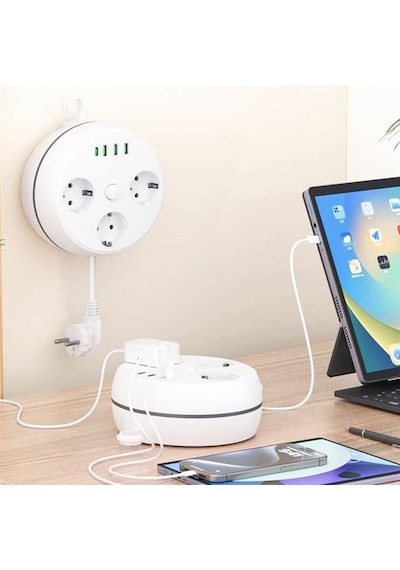 Vea Ve-26583 3 Lü 1.5 Metre Kablolu 3 Usb / Type-c Girişli Akım Korumalı Grup Priz 0