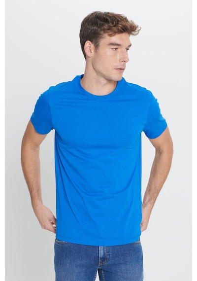 Ac&Co / Altınyıldız Classics Slim Fit Bisiklet Yaka Kısa Kol Pamuklu Erkek Tişört Saks