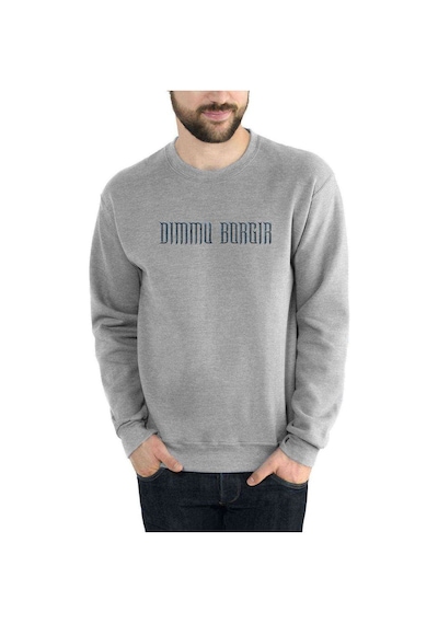 Dimmu Borgir Logo Metal Rock Music Baskılı Gri Erkek Örme Sweat