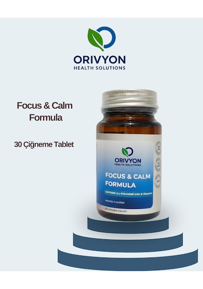 Orivyon Focus & Calm Formula Kafein, L-teanin, Vitamin B6 Ve Vitamin B12 İçeren Takviye Edici Gıda