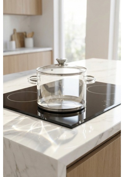 Pureglass Isıya Dayanıklı Cam Tencere - 20 Cm - 4.5 L Şeffaf