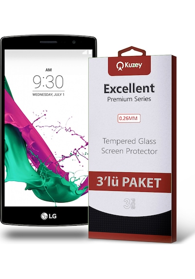 LG G4 Beat ile Uyumlu Kırılmaz Cam Ekran Koruyucu Ekonomik 3'lü Paket