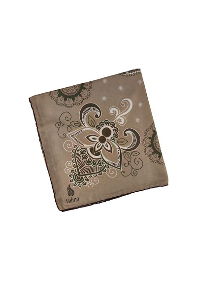 Mim Eşarp Mısırlı Eşarpları Mısırlı Eşarp Alize Krep Etnik Desenli Eşarp 140x140 Cm Gold - Kahve