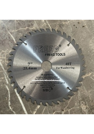 Freed 180mm Elmas Testere Sunta Mdf Ahşap Kesme Testeresi 40 Diş Göbek 25,4mm