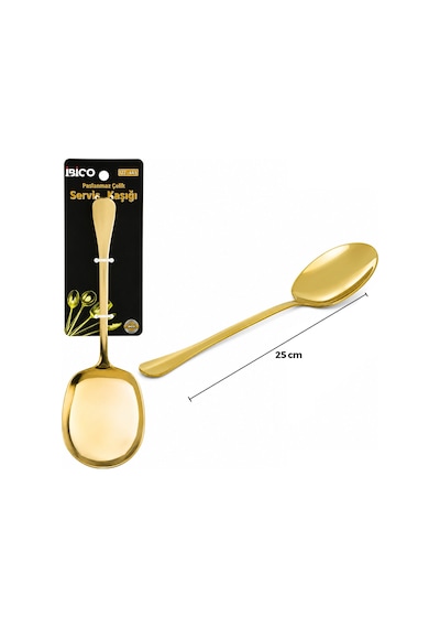 Metal Servis Kaşığı - 25 Cm - Gold Renk