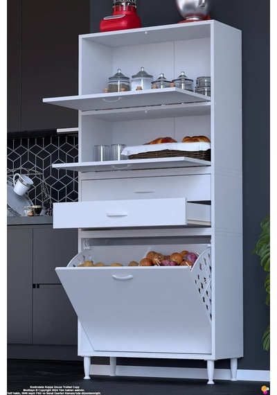 Irmak 85 Cm Çift Kapaklı 2 Çekmeceli 2 Göz Sepetli Çok Amaçlı Mutfak Kiler Banyo Dolabı 85x181x32 Cm Beyaz Irmak 85 Cm Çift Kapaklı 2 Çekmeceli 2 Göz Sepetli Çok Amaçlı Mutfak Kiler Banyo Dolabı 85x181x32 Cm Beyaz