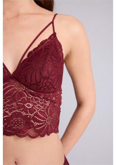 Defacto Dantelli Dantel Kaplı Pedli Balensiz Bralet G7763ax26spbr115 Bordo-br115