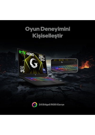 Game Garaj Slayer R9MXL-5060-C3 R9-8940HX 32 GB 2 TB SSD RTX5060 17" Free Dos Dizüstü Bilgisayar