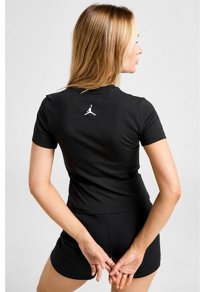 Nike Jordan Brooklyn'cherry' Tight Fit Womens Ss Crew Grafik Baskılı Kadın Günlük Tişört Siyah