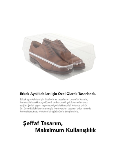 15 Adet Erkek Ayakkabı Kutusu - Şeffaf Ayakkabı Düzenleyici Saklama Kutusu Organizer Seyahat Kutusu Şeffaf