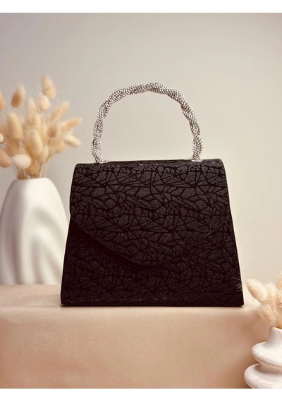 Elora Atelier Elora Mozaik Desen Siyah Simli Çanta Çok Renkli