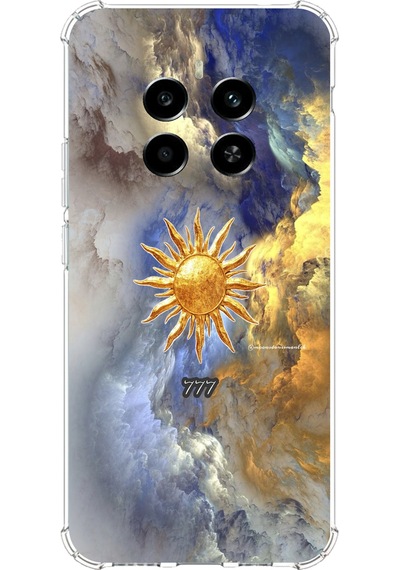 Realme 12 4g-12 Plus Uyumlu 777 Güneş Ve Bulut Tasarım Baskılı Silikon Kılıf Renkli