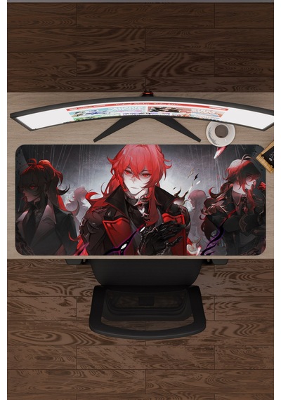 Diluc Genshin Impact Anime Gacha V1 - 90x40 Xxl Gaming Mouse Pad Fare Altlığı
