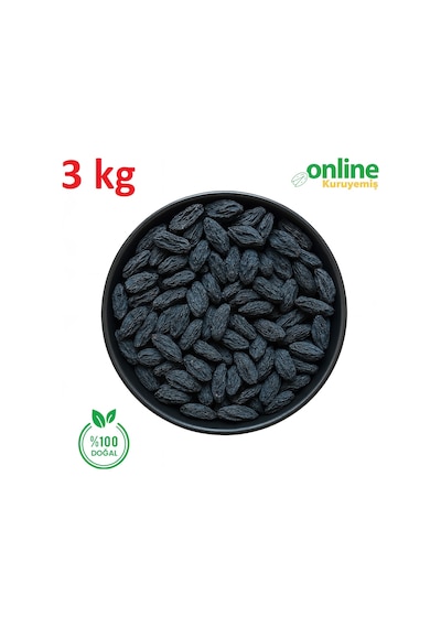Online Kuruyemiş Siyah Üzüm Çekirdekli 3 KG