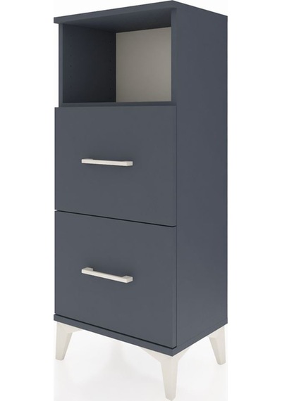 Arges Komodin Tek Raflı 2 Çekmeceli 44x30x106 Antrasit-antrasit Antrasit