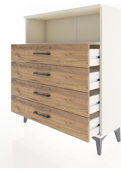 Arges Şifonyer Tek Raflı 4 Çekmeceli 88x30x106 Aytaşı-çam Aytaşı