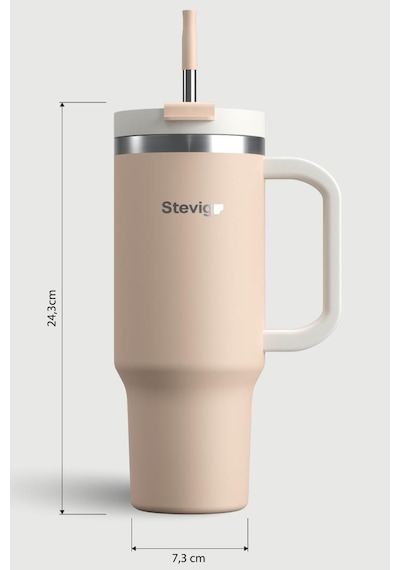 Stevig 2 Moods Tuck-in Tumbler Sızdırmaz Çelik Termos 900 Ml Bisque St-239 Yavruağzı