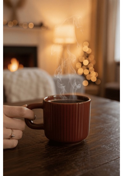2 Adet El Yapımı 260 Ml Bordo Parlak Seramik Mug Çay Kahve Kupası Mıt1304 Siyah