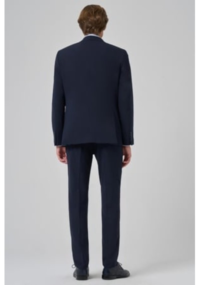 Morven Erkek Lacivert Slim Fit Mono Yaka Yelekli Takım Elbise 26mc001026200 Lacivert