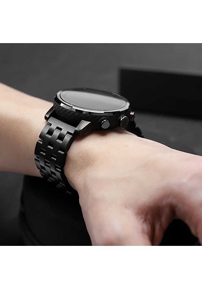 Galaxy Watch 42mm 20mm Uyumlu Krd-20 Metal Mtr Kordon-siyah