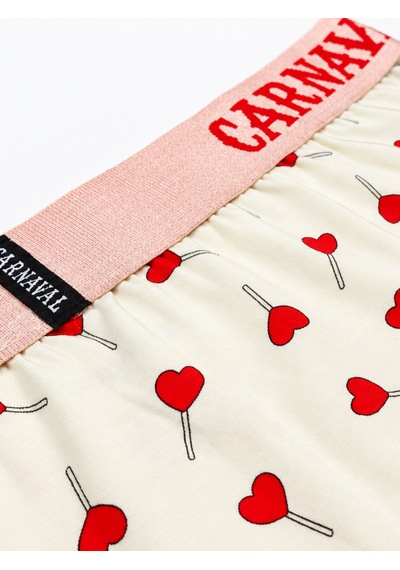 Carnaval Socks Kalpli Lolipop Desenli Erkek Boxer Pamuklu Likralı Parlak Lastikli Kutulu Krem Çoklu