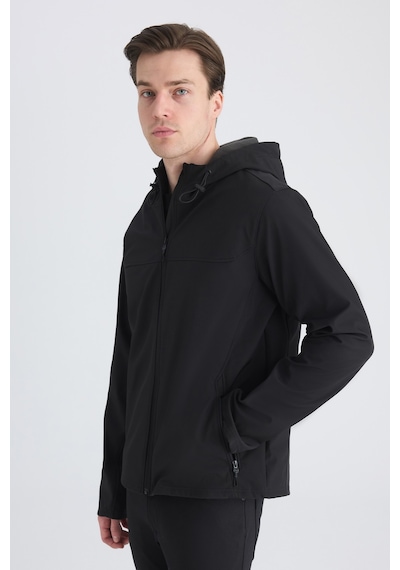 D'S Damat Ds Damat Regular Fit Siyah Kapüşonlu İçi Polarlı Scuba Mont 5hf07ort01713 Çok Renkli
