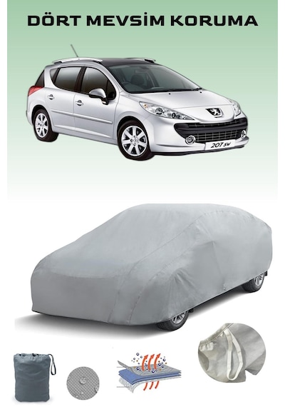 Peugeot 207 Sw 2007 - 2012 Araba Brandası Oto Branda Gri