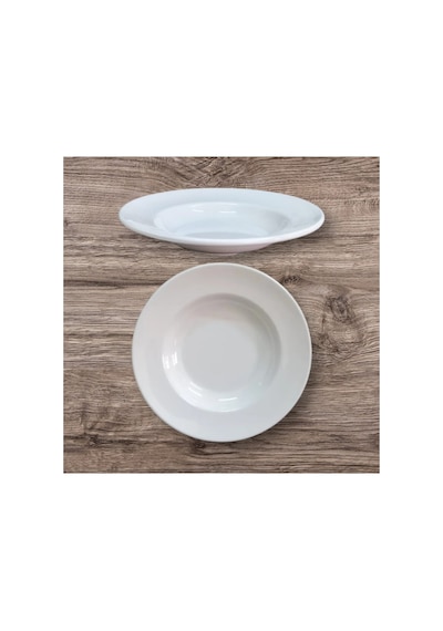 12 Adet %100 Kırılmaz Melamin Çukur Yemek Tabağı 21 Cm Ev Lokanta Tipi Porsiyon Sulu Yemek Haşlama Beyaz