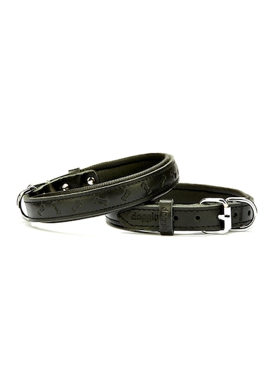 Doggie Konfor Deri Kemik Desenli Boyun Tasması 2X35-40Cm Siyah