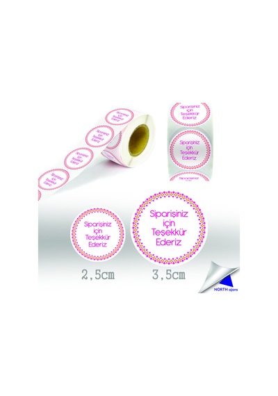 Sipariş Paketi Etiketi Sticker 3,5cm 28 Adet Baskes Model 11