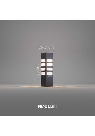 FoneLight Vilorita 35 cm LED Bahçe Set Üstü Aydınlatma Antrasit Alüminyum IP65 Peyzaj Yürüyüş Yolu Bahçe Lambası 3000K