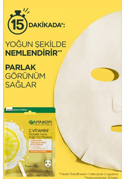 4 Adet Garnier Kağıt Maske Vitamin C Serum