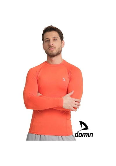 Hnc Sport Erkek Uzun Kol Orange Esnek Fit Compression Spor Body Tshirt Turuncu